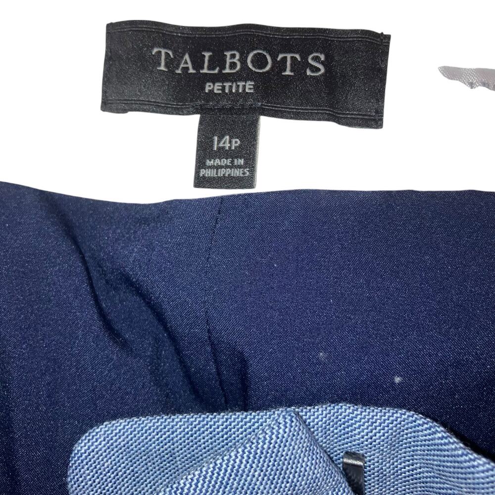 Talbots Light Blue Sharkskin Straight-leg Suit Pants- size 14P - Picture 5 of 13